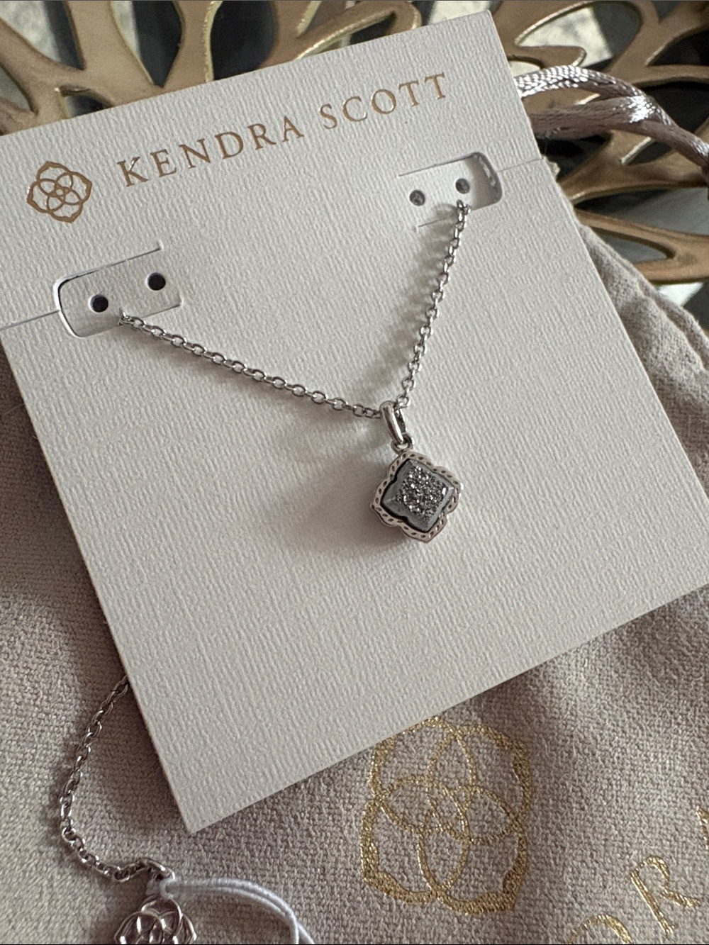 Kendra Scott Mallory Sm Silver Pendant necklace new with tag